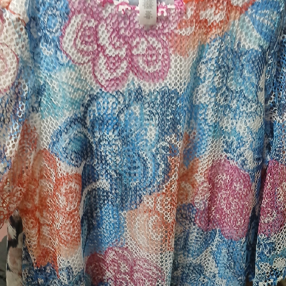 Alfred Dunner Multicolor Lace Top